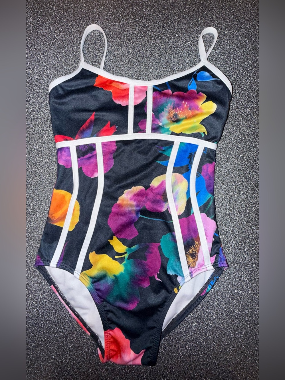 Jo & Jax Dance Leotard Black and Floral Size Child Large